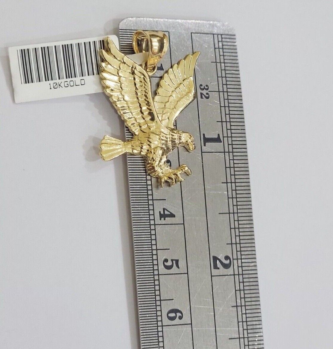 10k Yellow Gold Rope Chain Eagle Charm Pendant Set 18" - 28 Inch 3mm Necklace REAL - GoldenlinQ